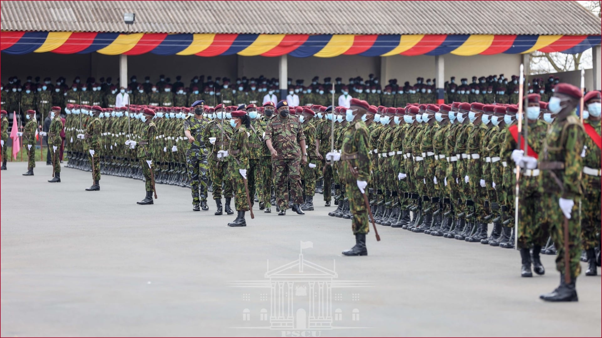 File image of KDF officers in an official ceremony.
